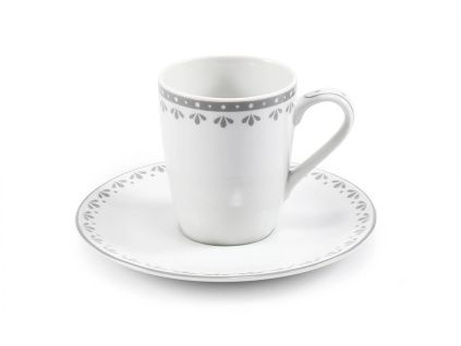 Šálek s podšálkem na espresso, 0,09 l, HyggeLine, šedá, Leander, český porcelán