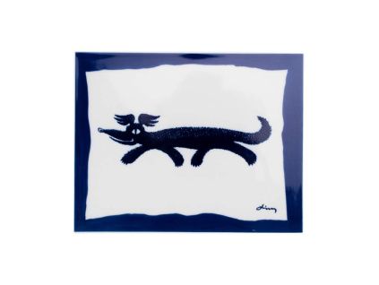 Podložka pod hrnec 26 cm, Pes Oliva, Český porcelán
