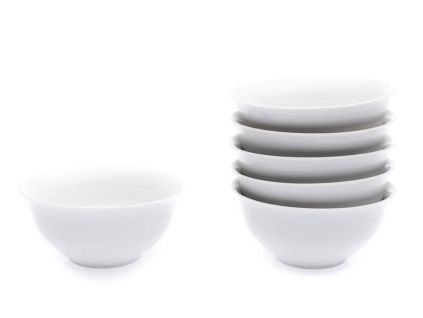 Kompotová souprava, 12,5 cm, český porcelán, Rona, 6 d., bílá, G. Benedikt