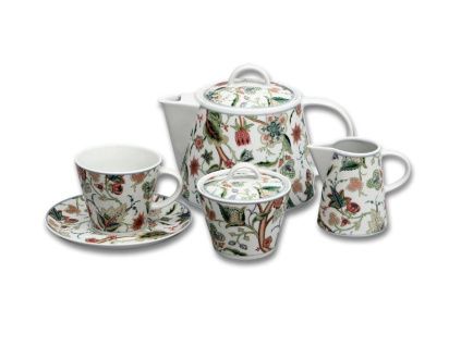 Tom, čajová souprava, porcelán Thun, zahrada, 15 d.