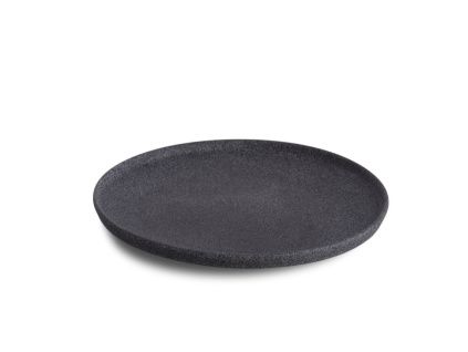 Granit, mělký talíř, tmavý neglazovaný povrch - raw, 24 cm, G. Benedikt