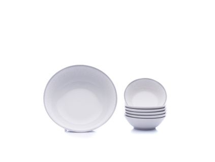 Opal, kompotová souprava, krajka, šedá, porcelán Thun, 7 d.
