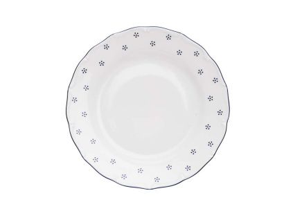 Talíř dezertní, český porcelán, Verona, 17 cm, modrá valbella, G. Benedikt