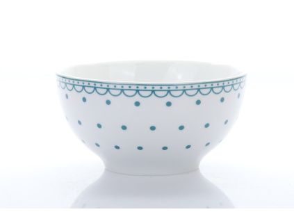 Miska na müsli, český porcelán, puntíky, petrolej, 0,70 l, Thun