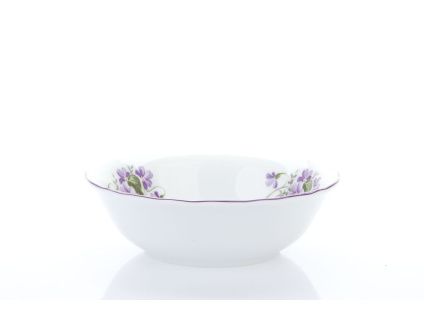 Miska kompot, český porcelán, 14 cm, fialky, Český porcelán