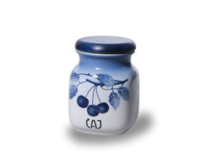 Dóza na čaj, 600 ml, modré třešně, český porcelán, Thun