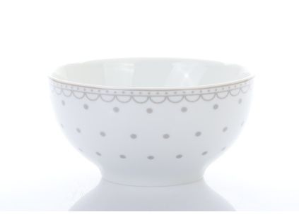 Miska na müsli, český porcelán, šedé puntíky, 0,70 l, Thun
