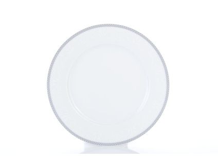 Dezertní talíř, český porcelán, Opal, krajka, šedá, 19 cm, Thun