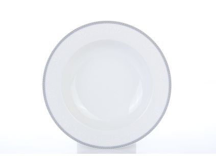 Opal, hluboký talíř, 22 cm, český porcelán, krajka, šedá Thun