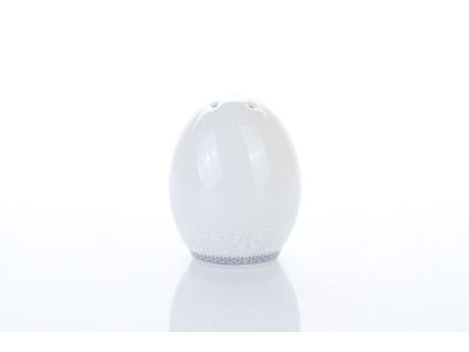 Slánka uzavřená, český porcelán, Opal, bílá krajka, šedá, Thun 1794