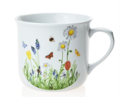 Hrnek Vařák, 0,65 l, luční kvítí, Český porcelán Dubí