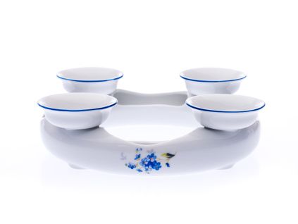 Svícen adventní pro 4 svíčky, 18 cm, pomněnky, Český porcelán