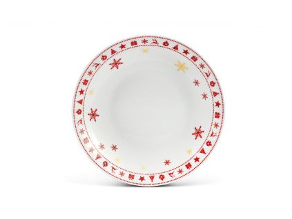 Vánoční porcelán, talíř hluboký, 22 cm, český porcelán, Leander