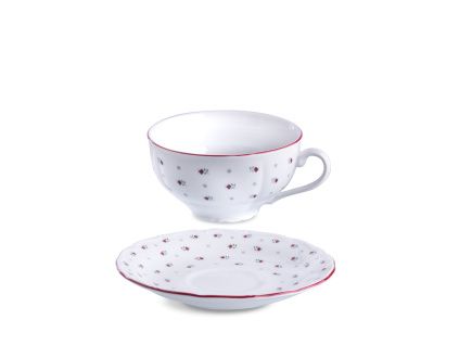 Šálek s podšálkem na čaj, český porcelán, Verona, 250 ml, Franceska, G. Benedikt