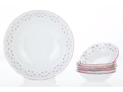 Kompotová souprava, český porcelán, Franceska, G. Benedikt, 7 d.