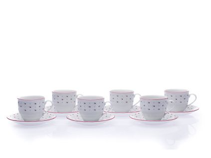 Sada šálků s podšálkem, český porcelán, 250 ml, Verona, Franceska, G. Benedikt, 6 ks