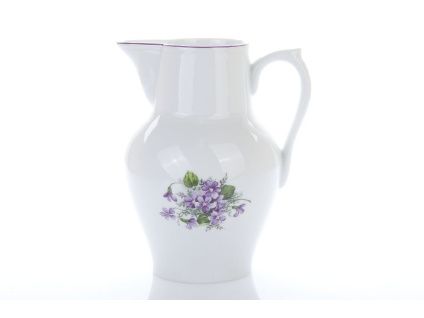Džbán vysoký, 1,5 l, fialky, Český porcelán
