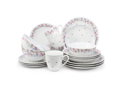 Jídelní souprava, český porcelán, RoseLine, Leander, 20 d.