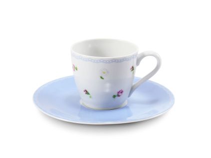 Šálek s podšálkem na espresso, 0,07 l, RoseLine, kvítky, Leander, český porcelán