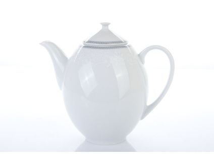Kávová konvice, porcelán, Opal, 1,20 l, bílá krajka, šedý lem, Thun 1794