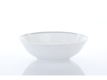 Miska na müsli, porcelán, 16 cm, Opal, krajka, šedý lem, Thun