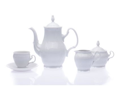 Bernadotte, kávová souprava, bílá, porcelán Thun, 15 d.