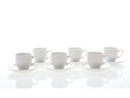 Saphyr, šálky a podšálky na espresso, 100 ml, bílé, Thun, 6 ks