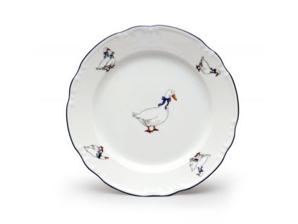 Talíř dezertní, husy, 19 cm, český porcelán, Constance, Thun