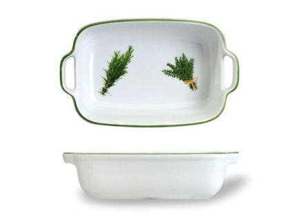 Mísa zapékací s uchy, český porcelán, bylinky, 21,8 cm, Thun