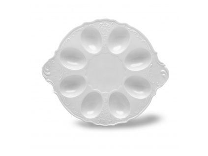 Podnos na vejce, Bernadotte, český porcelán, 25 cm, bílý, Thun