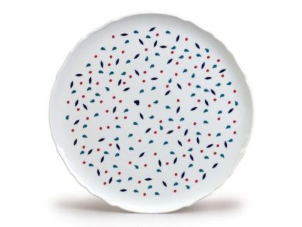 Talíř na pizzu, český porcelán, kapky, 32 cm, Thun