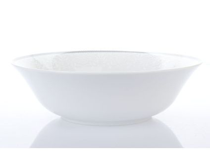 Mísa kompotová, český porcelán, 23 cm, Opal, krajka, šedá, Thun