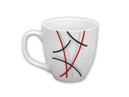 Hrnek, český porcelán, 470 ml, čáry, Thun