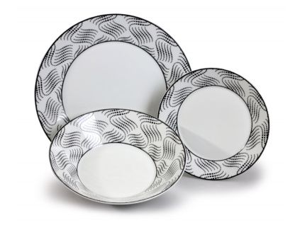 Tom, sada talířů, český porcelán, vlnky, Thun, 18 d.