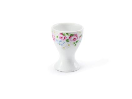 Porcelánový kalíšek na vejce na nožce, E, Leander