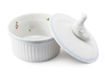 Zapékací miska s víčkem, 8,5 cm, RoseLine 1, Leander, český porcelán