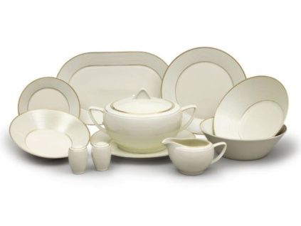 Lea, jídelní souprava, porcelán, slonová kost, zlato, Thun, 25 d.