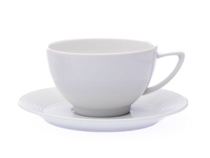 Bílý porcelánový šálek s podšálkem, 240 ml, Lea, Thun