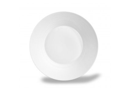 Bílý talíř hluboký, český porcelán, 22 cm, Lea, Thun