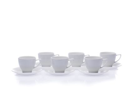 Sada šálků s podšálky, 150 ml, bílý porcelán, Lea, Thun, 6 ks