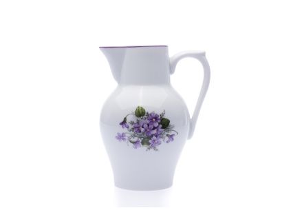Džbán vysoký, 0,90 l, fialky, Český porcelán Dubí