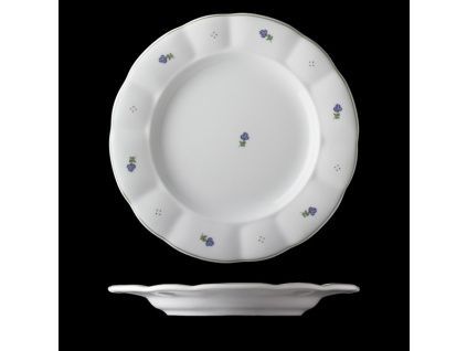 Talíř mělký, český porcelán, kytičky, 28 cm, G. Benedikt