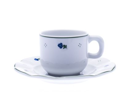 Šálek s podšálkem, porcelán, modré kytičky, 200 ml, G. Benedikt