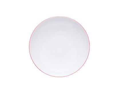 Tom, talíř hluboký, červený proužek, 20 cm, porcelán, Thun