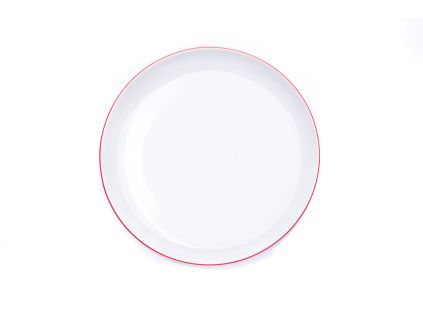 Tom, talíř mělký, červený proužek, 26 cm, porcelán, Thun