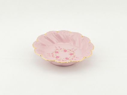 Miska Felicie 13,5 cm, kytičky, růžový porcelán, Leander
