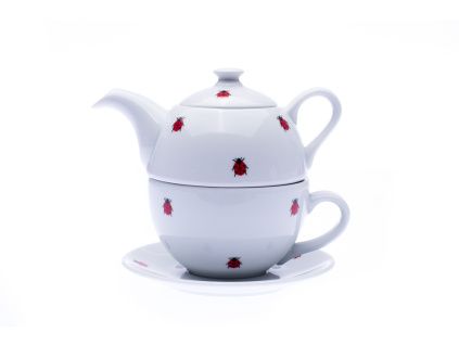 Souprava šálku a konvičky Sonne, porcelán, berušky, Dubí