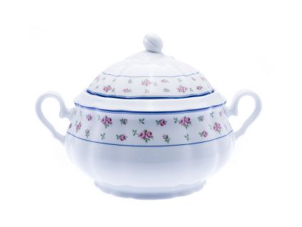 Rose, mísa polévková s víkem, porcelán, červené růžičky, 2,6 l, Thun