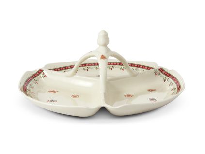 Kabaret trojdílný, vánoční porcelán, 29,5 cm, perníčky, Leander