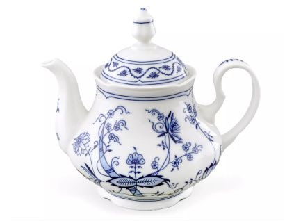 Konvice čajová, 1,20 l, český porcelán, Mary-Anne, cibulák, Leander